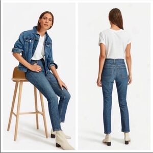 Everlane‎ High Waist Straight Leg Jeans Dark Wash Size 28 Regular Womens Denim